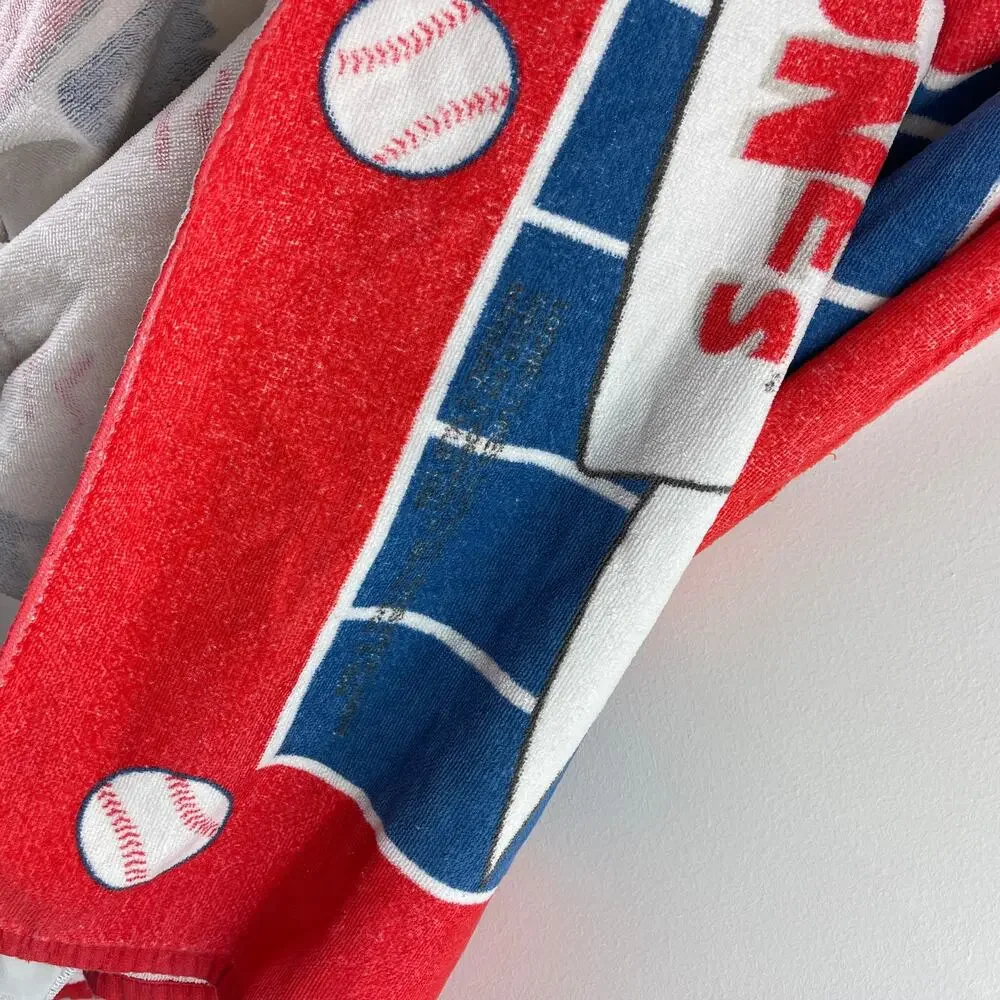 VINTAGE Looney Tunes MLB Blue Red White Baseball VTG Beach Towel